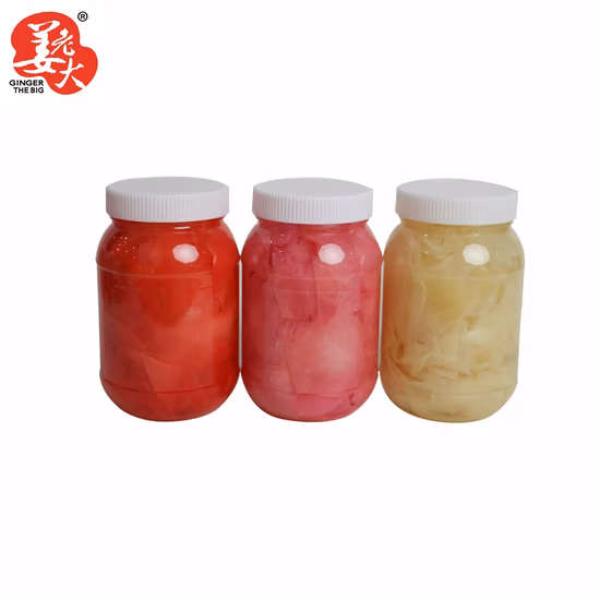 Zenzero per sushi in stile cinese giapponese appena marinato, affettato, bianco, rosso-rosa